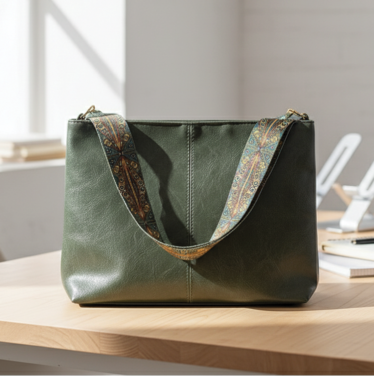 Alrizo - veganskt läder broderad bucketväska
