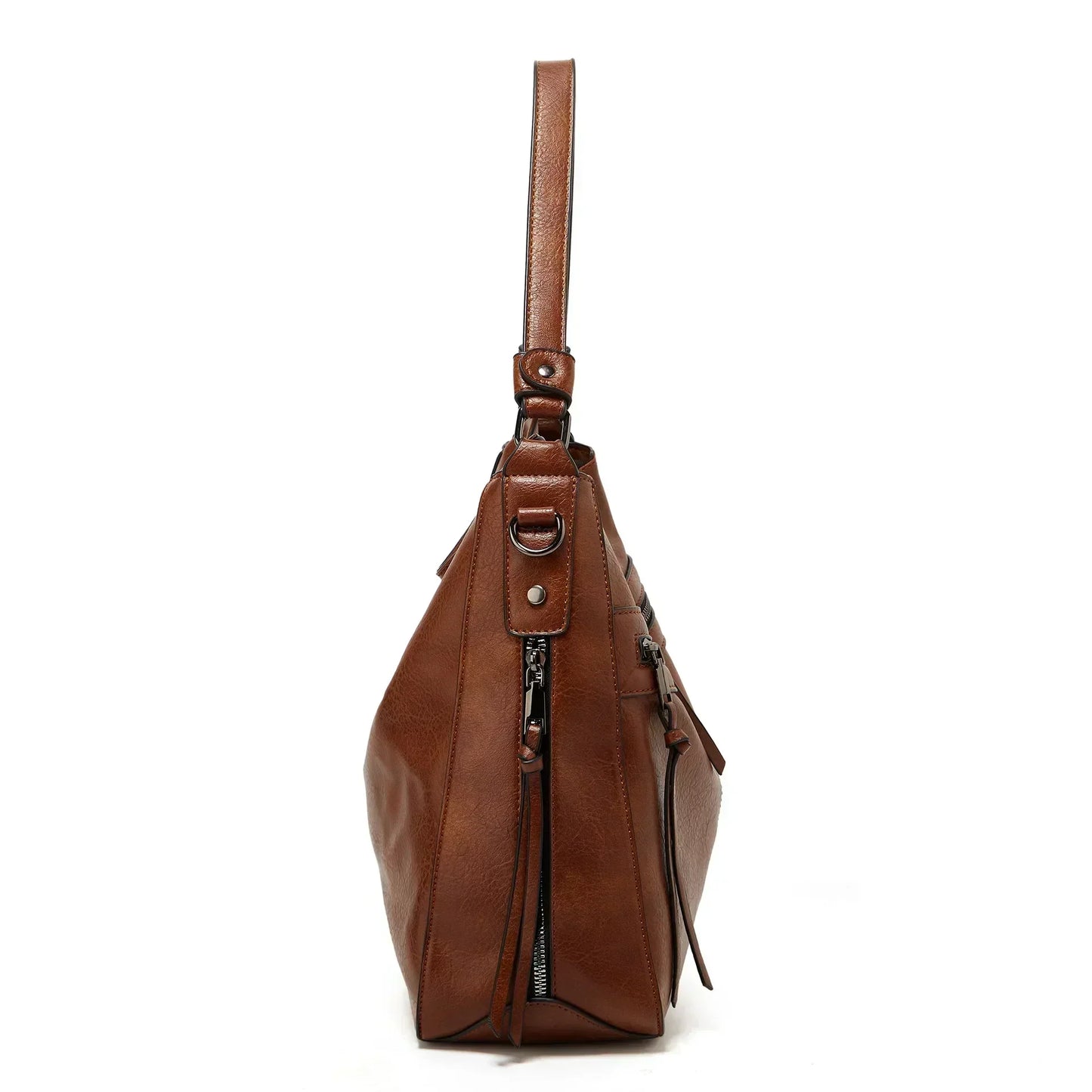 Maureen - läder slouchy hobo-väska