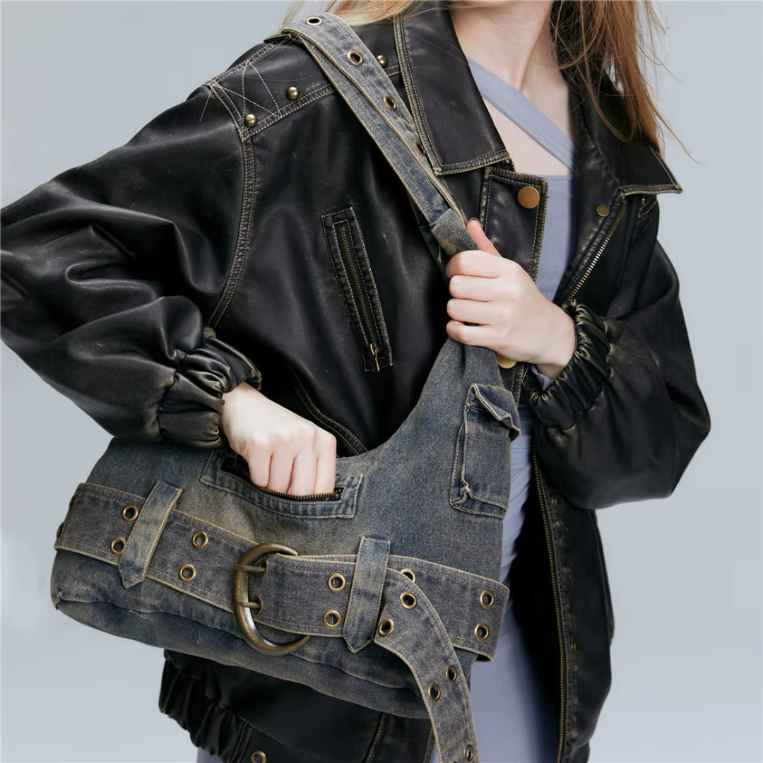 Crüde Denim axelväska