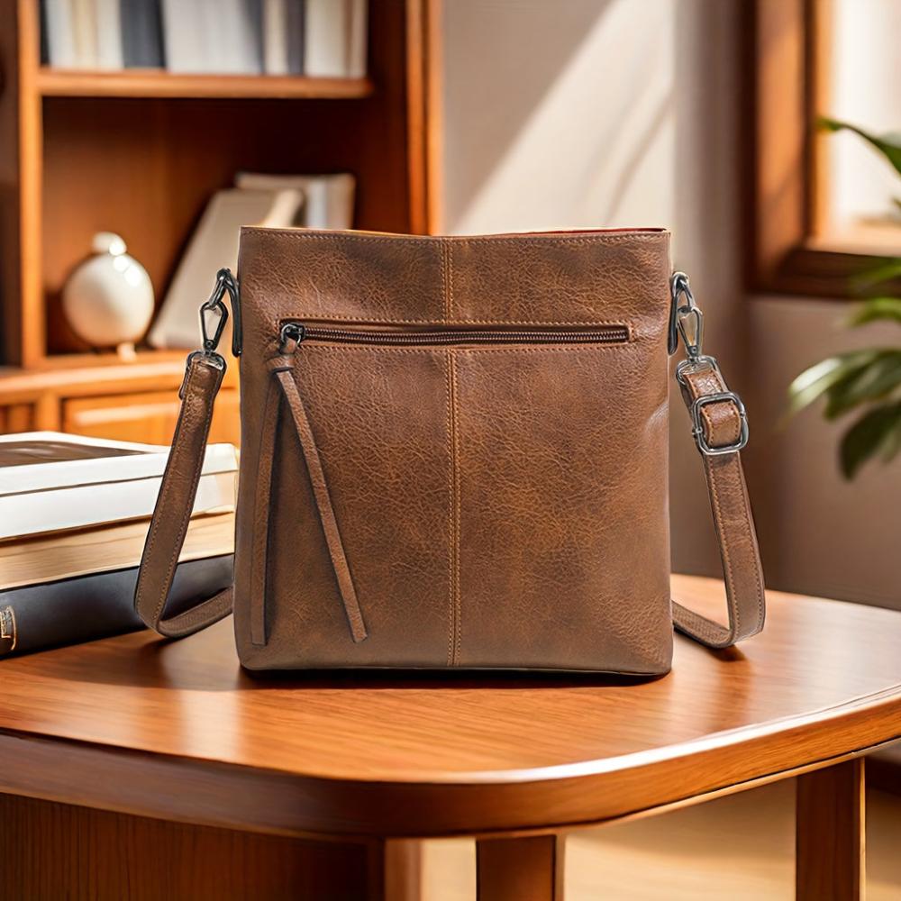 Anna - veganskt läder smal crossbody-väska