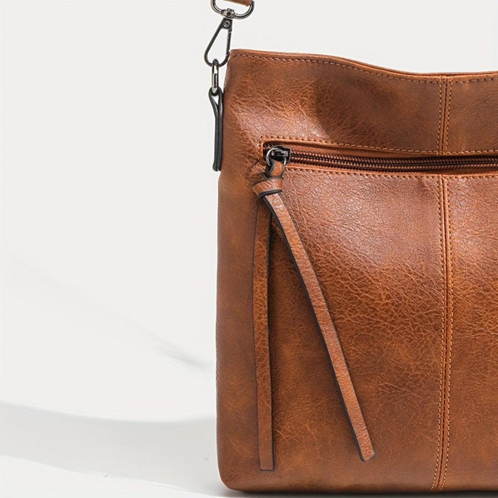 Anna - veganskt läder smal crossbody-väska