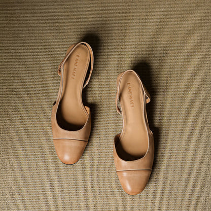 Chic äkta läder slingback-klackar