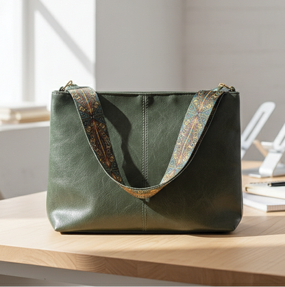 Alrizo - veganskt läder broderad bucketväska