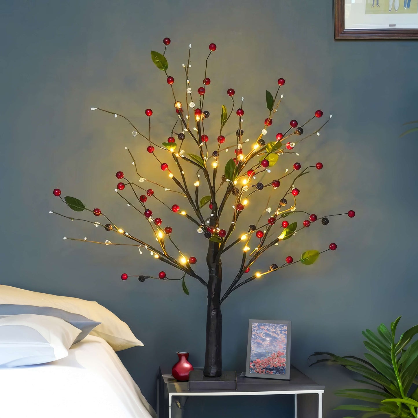 Red Berry Blossom Träd – Festligt mittpunkt för semestern