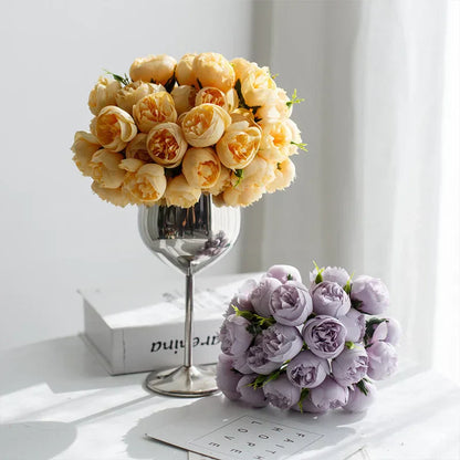 Tranquility - Silkblommor Pionbukett