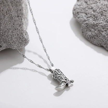 Vintage cowgirlstövel halsband