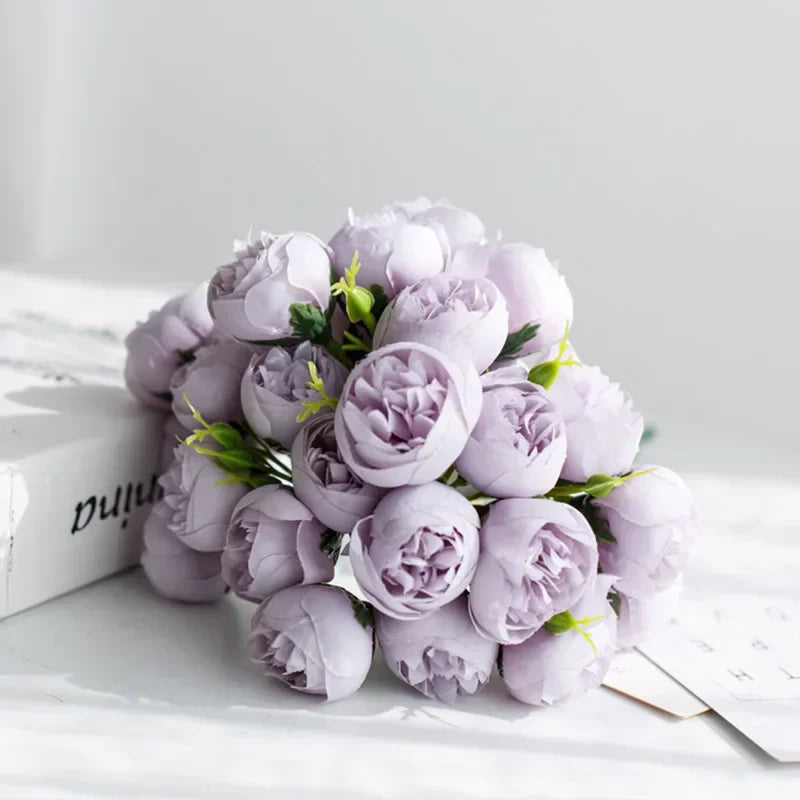 Tranquility - Silkblommor Pionbukett