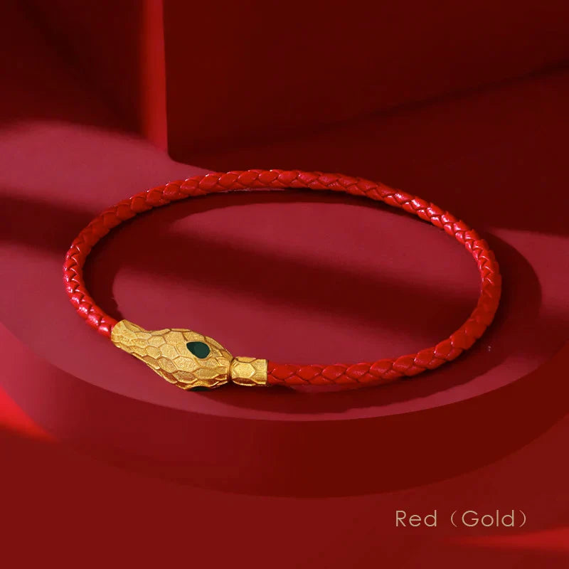 Aspis Viper handvävt läderarmband