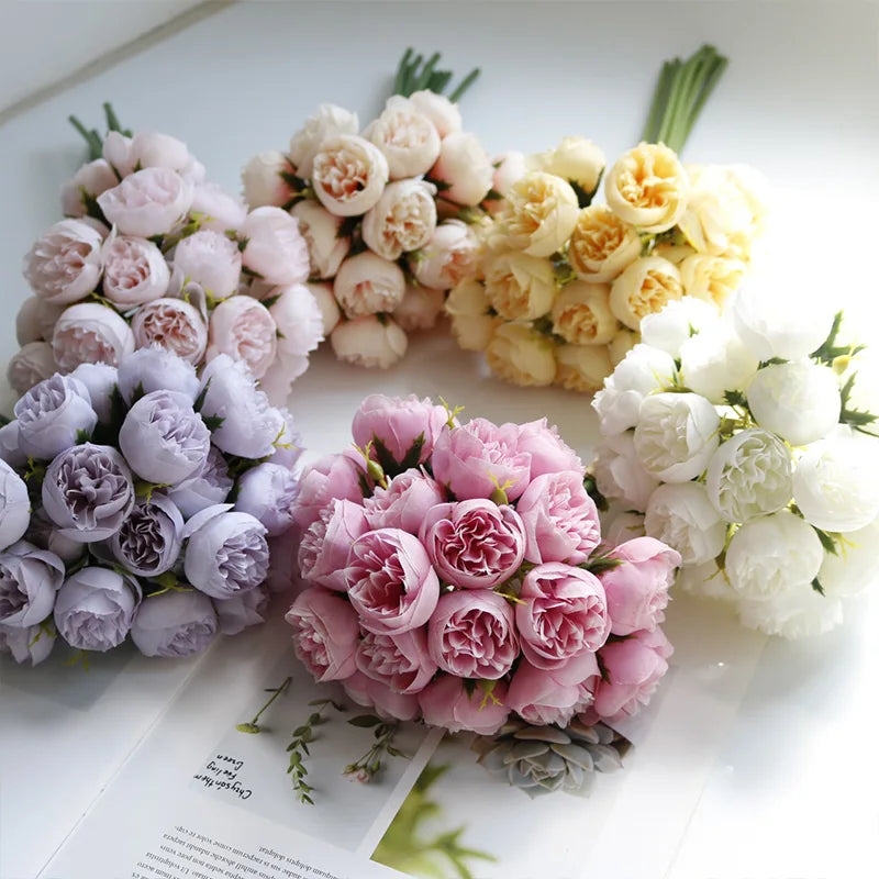 Tranquility - Silkblommor Pionbukett