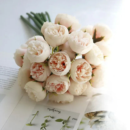 Tranquility - Silkblommor Pionbukett