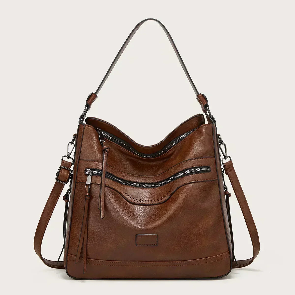 Maureen - läder slouchy hobo-väska