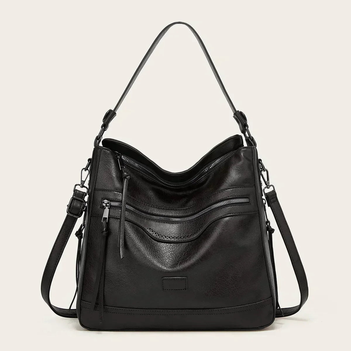 Maureen - läder slouchy hobo-väska