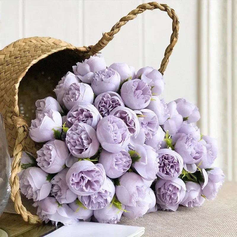 Tranquility - Silkblommor Pionbukett