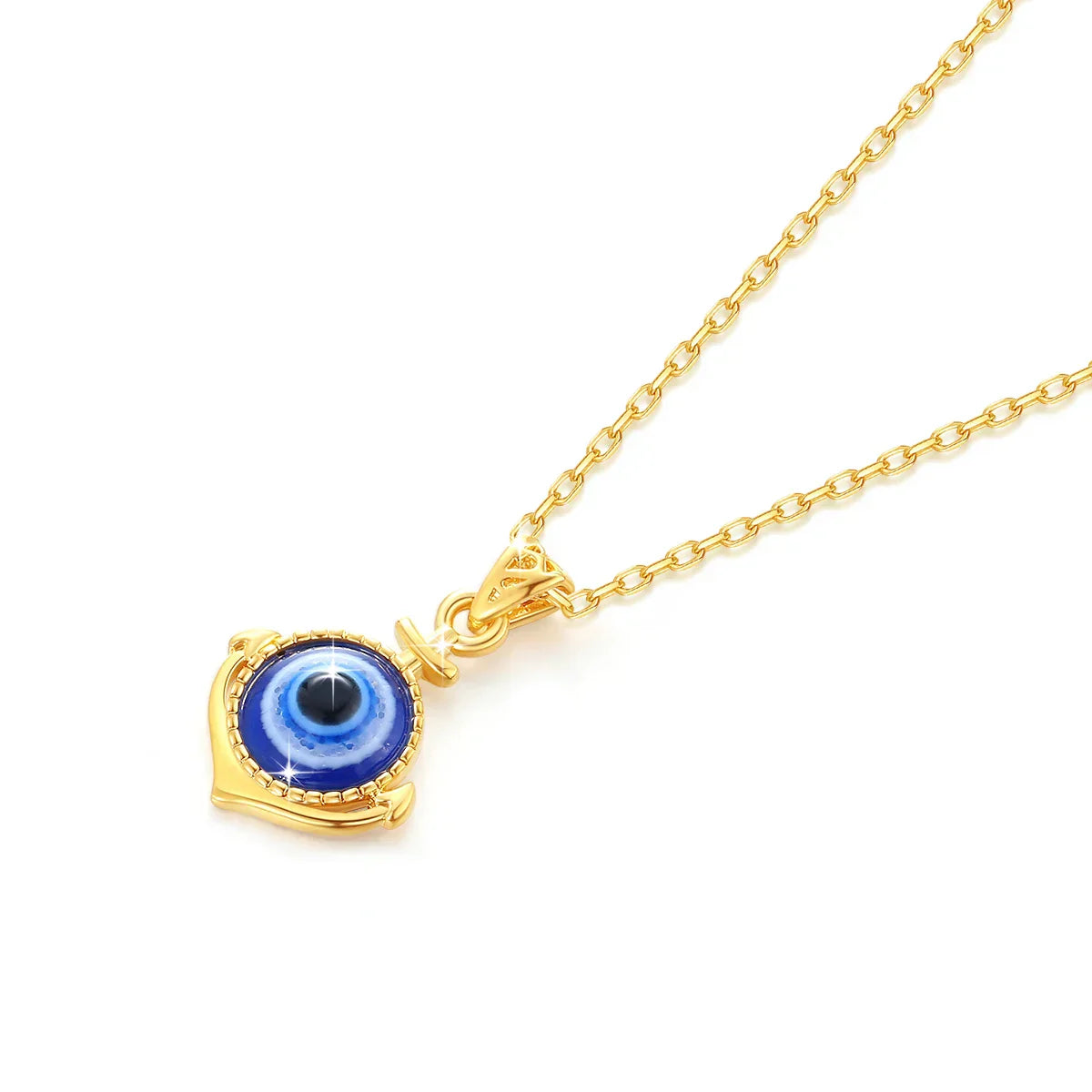 Himmelskt öga guld halsband med onda ögat