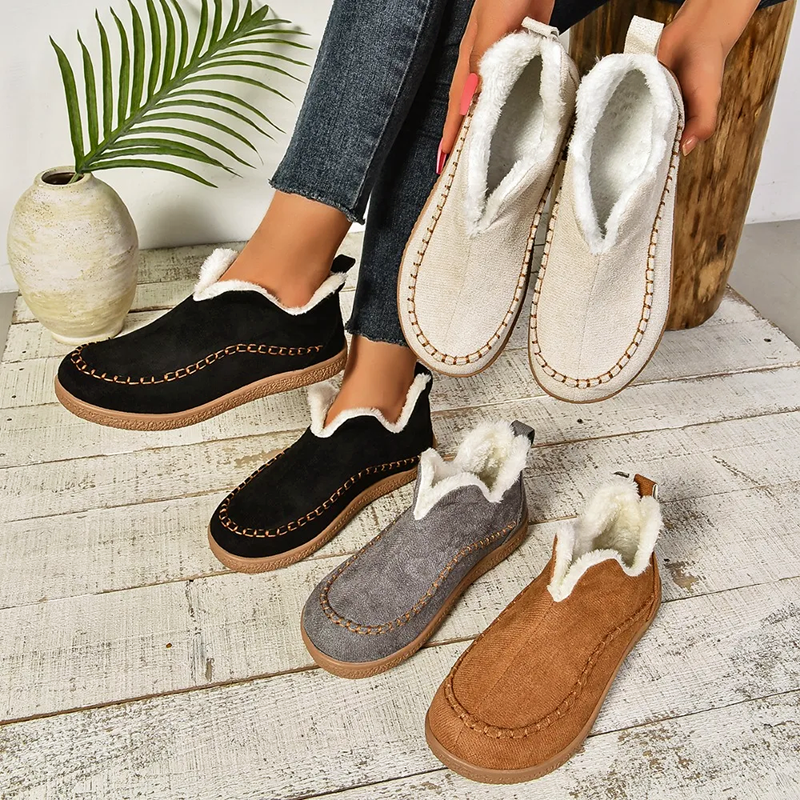 Dam Slip-On Stövlar med Plyschfoder