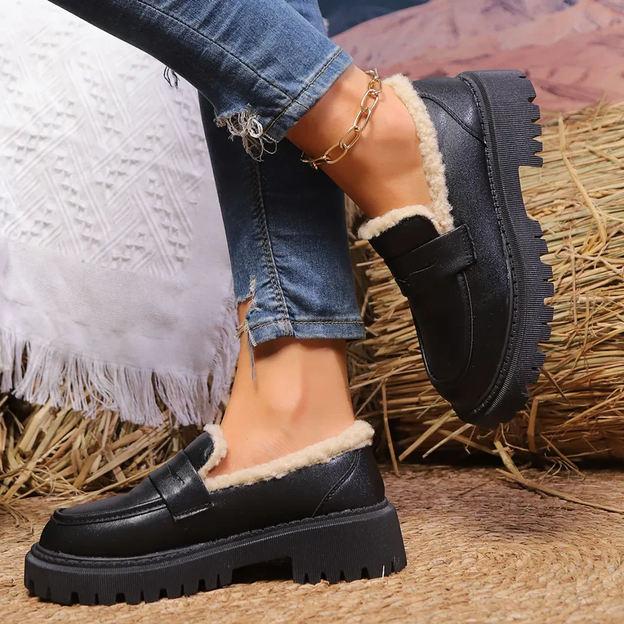 Keller Sherpa-fodrad Plattformloafers